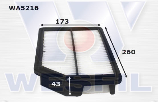 Air Filter A1820 Fits Honda WA5216 - Wesfil