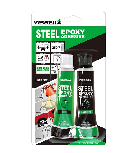 Steel Epoxy Adhesive 40ml Resin & Hardener - Visbella | Universal Auto Spares