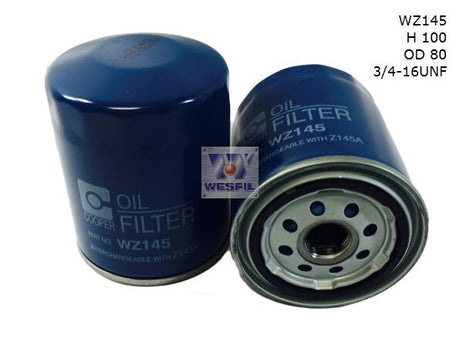 Oil Filter Z145 Fits Ford/Holden/Nissan WZ145 - Wesfil