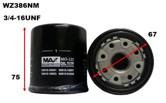 Oil Filter Z386 Fits Daihatsu/Holden/Toyota WZ386NM - Wesfil
