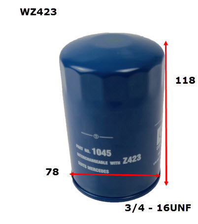 Oil Filter Z423 Fits Mercedes WZ423 - Wesfil