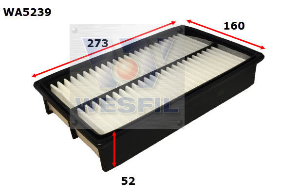 Air Filter A1800 Fits Mazda WA5239 - Wesfil