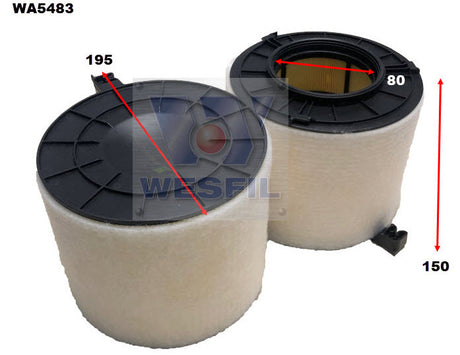 Air Filter A1939 Fits Audi WA5483 - Wesfil