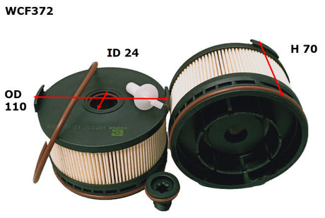 Diesel Fuel Filter R2886P Fits Mercedes WCF372 - Wesfil
