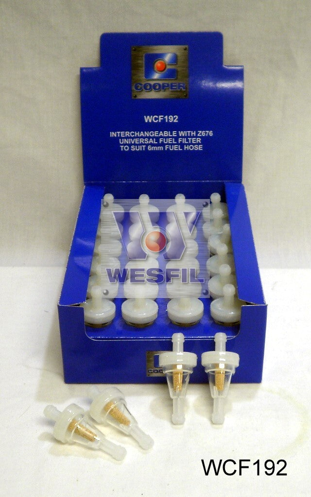 Plastic In-Line Fuel Filter Z676 Mini (6mm) WCF192 - Wesfil