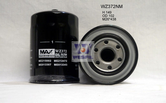 Oil Filter Z372 Fits Mitsubishi WZ372NM - Wesfil