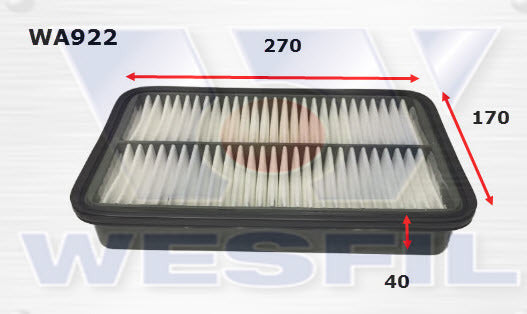 Air Filter A1268 Fits Holden/Toyota WA922 - Wesfil