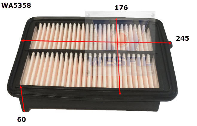 Air Filter A1947 Fits Honda WA5358 - Wesfil
