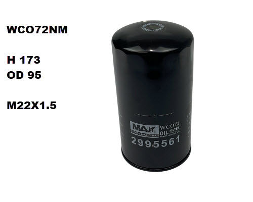 Oil Filter Z995 Fits Iveco WCO72NM - Wesfil