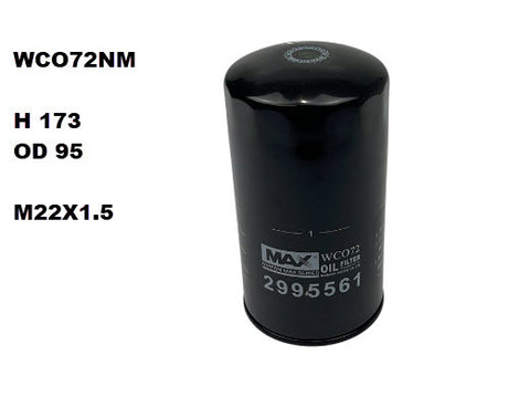 Oil Filter Z995 Fits Iveco WCO72NM - Wesfil