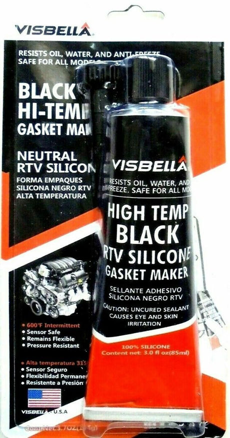 Black Gasket Maker High Temperature RTV 85g - Visbella | Universal Auto Spares