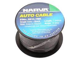 10A 3mm Black Single Core Cable (7m) - Narva | Universal Auto Spares
