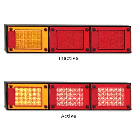 J3 Series 12-24 Volt Blister - LED AutoLamps Stop Tail Indicator Reflector