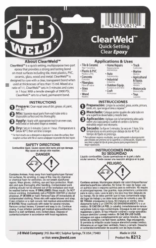 Clear Weld Twin Tube 57g - J-B Weld