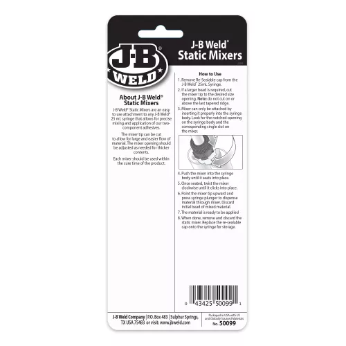 Static Mixer, 25ml Syringe - J-B Weld