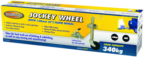 Jockey Wheel - 150mm (6") Hard Wheel With Clamp - LoadMaster