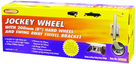 Jockey Wheel - 200mm (8") With Swing Away Bracket - LoadMaster | Universal Auto Spares