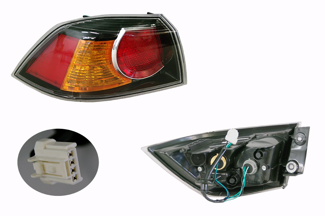Outer Tail Light (LHS, Black) Mitsubishi Lancer CJ/CF 2007 - 2017 MBLC - TAL - 62L - Sterling Parts - Tail Lights - Sterling Parts
