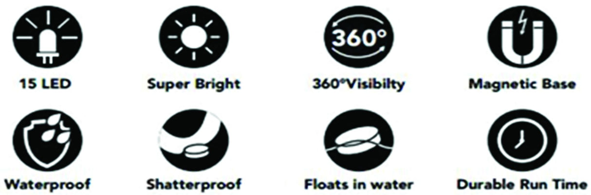 Emergency Disc Flare Strobe Light 15 Leds - Motolite