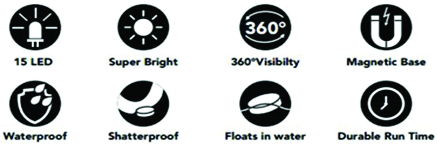 Emergency Disc Flare Strobe Light 15 Leds - Motolite