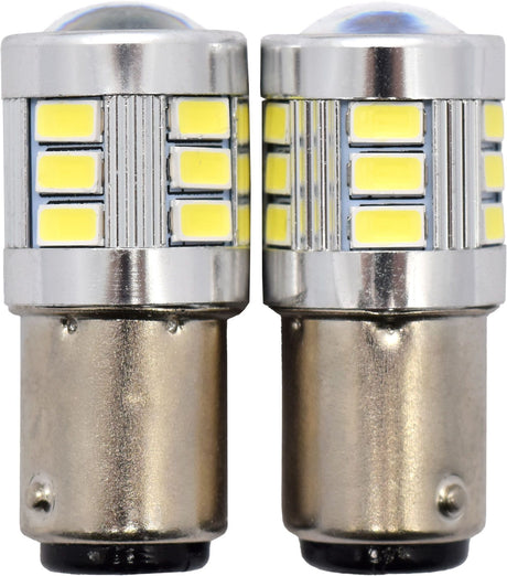 2pc LED Globes S25 BA15D (380/1157) White - Motolite | Universal Auto Spares