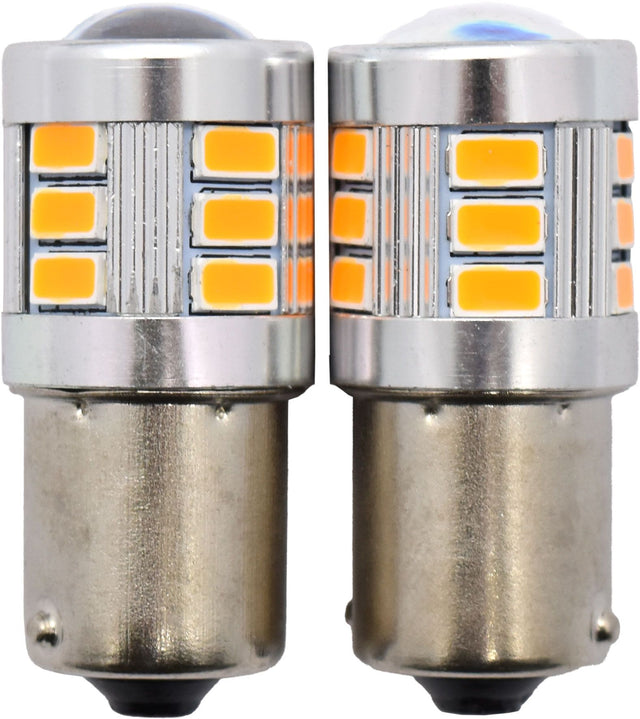 2pc LED Globes S25 BA15S (382/1156) Amber - Motolite | Universal Auto Spares