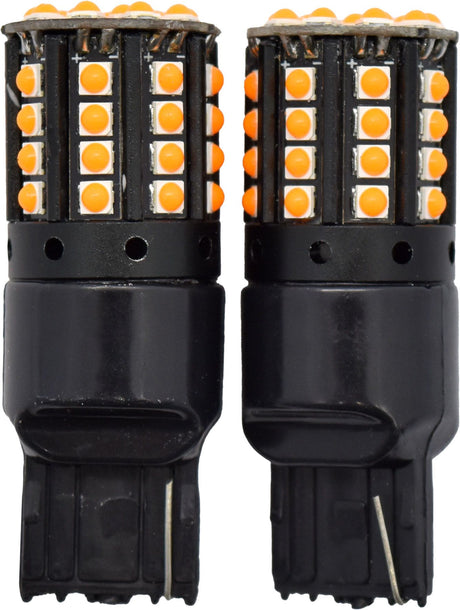 2pc LED Globes T20 W3 x 16Q (7443) Amber - Motolite | Universal Auto Spares