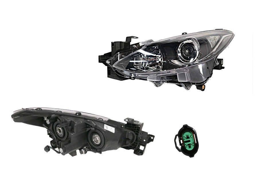 Headlight (Halogen, LHS) with Electric Adjuster Mazda 3 BM 2014 - 2016 MZ03 - HEL - 15L - Sterling Parts - Headlight Assemblies - Sterling Parts