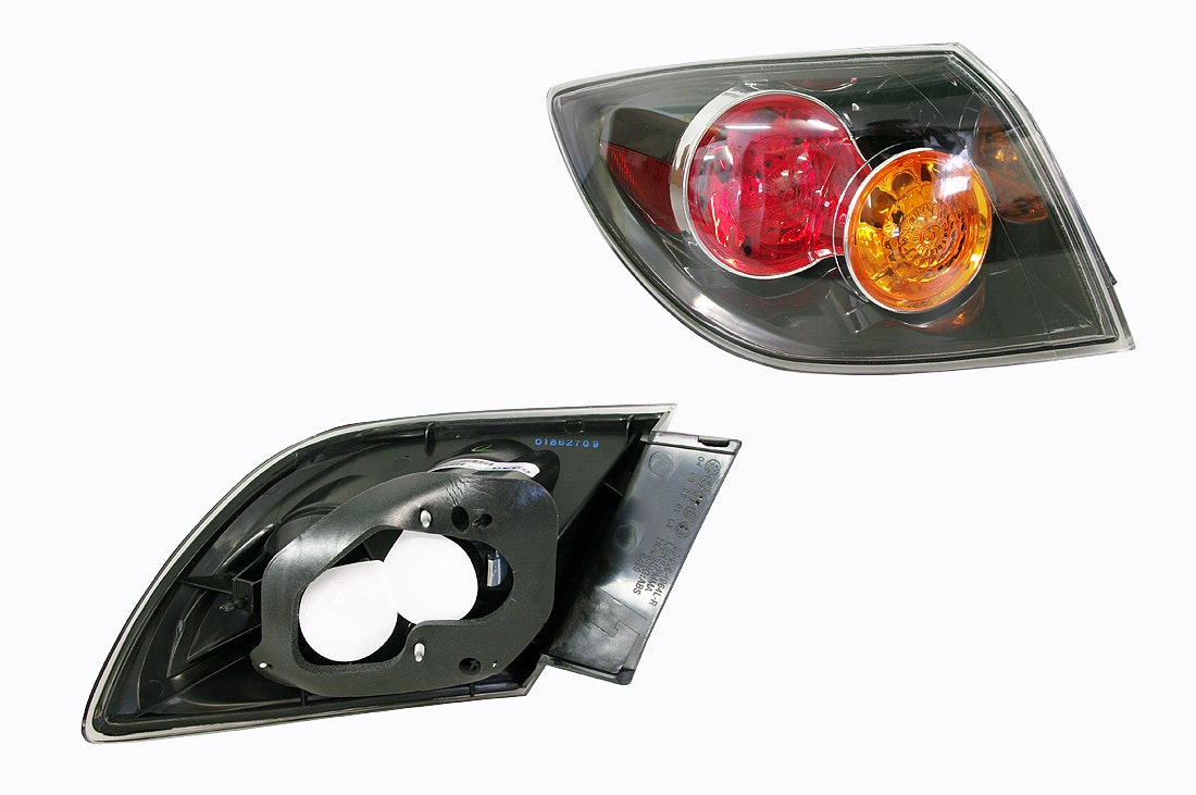 Outer Tail Light (LHS) Black/Amber/Red Mazda 3 BK Hatchback 2004 - 2008 MZ03 - TAL - 08L - Sterling Parts - Tail Lights - Sterling Parts
