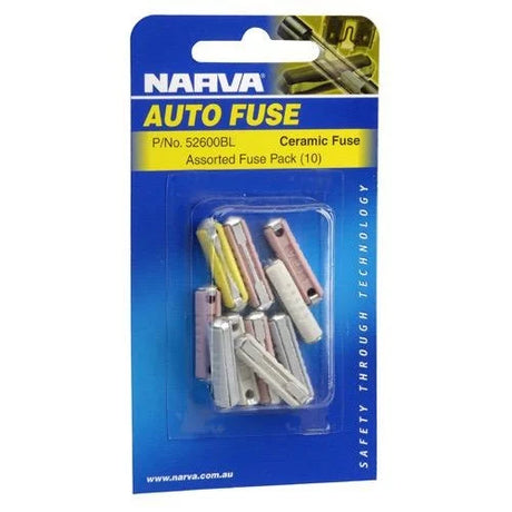 Assorted Fuse Pack 25 AMP 6AC Ceramic Fuse 10 Pieces - Narva