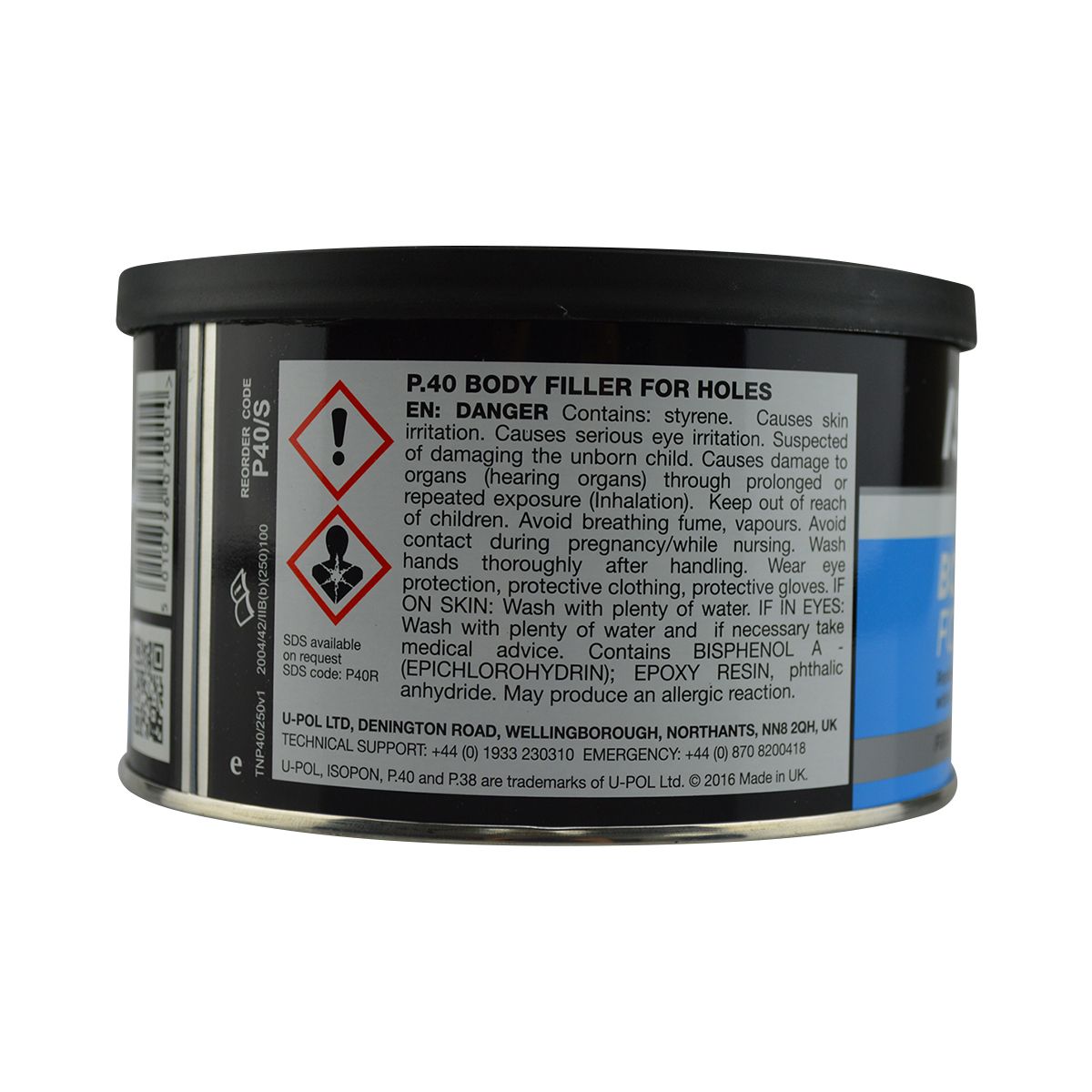 Fibre Glass Reinforced Body Filler Paste For Holes Kit 250ml - ISOPON