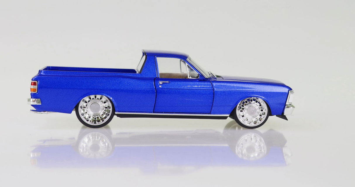 Ford XY Falcon Ute Custom Supercharged Barra Engine Blue Diecast Model Car 1:24 Scale (Approx. 18–20cm) Collectible | Universal Auto Spares