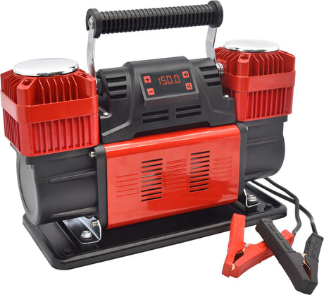 Heavy-Duty 12V Air Compressor Twin Cylinder, 150PSI Max, 300LPM Output - ProTyre | Universal Auto Spares