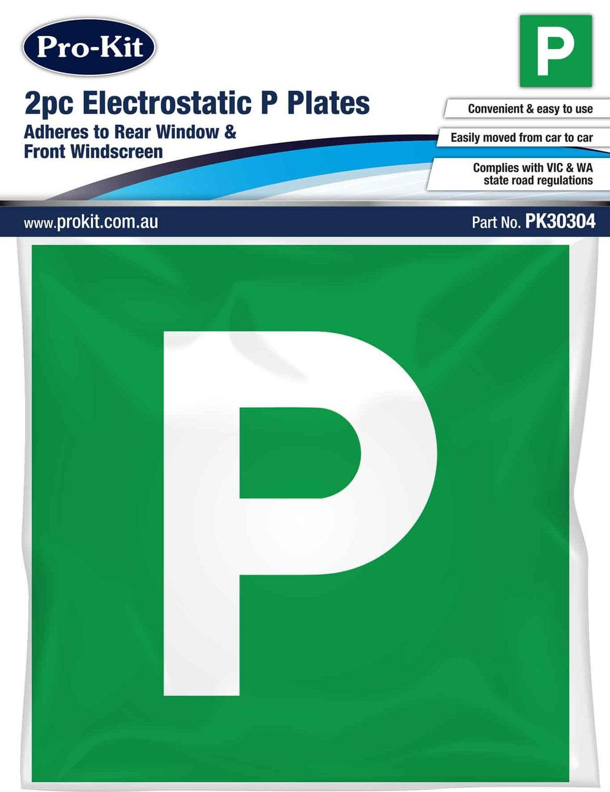 2 Piece Electrostatic Green Background P Plates - Pro-Kit
