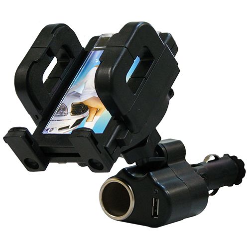 Lighter Adaptor & USB Phone & Navigator Holder - Pro-Kit