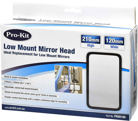 210x 120mm Low Mount Mirror Head - Pro-Kit