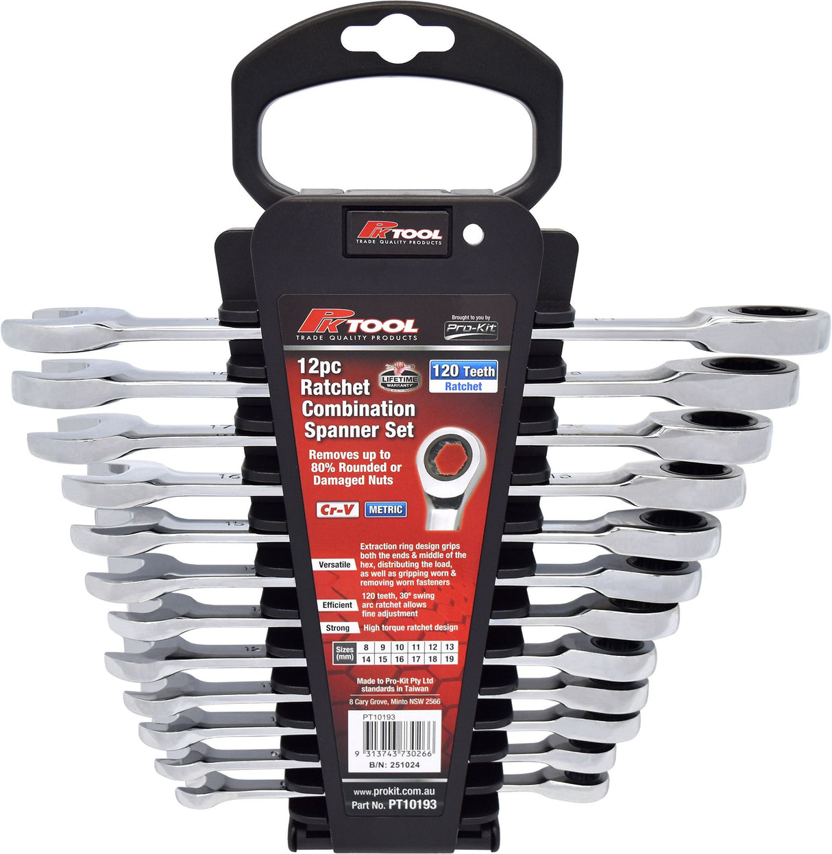 12 Piece Ratchet Combination Spanner Set - PKTool | Universal Auto Spares