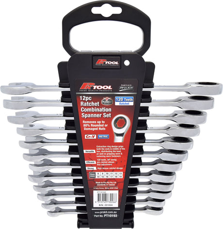 12 Piece Ratchet Combination Spanner Set - PKTool | Universal Auto Spares