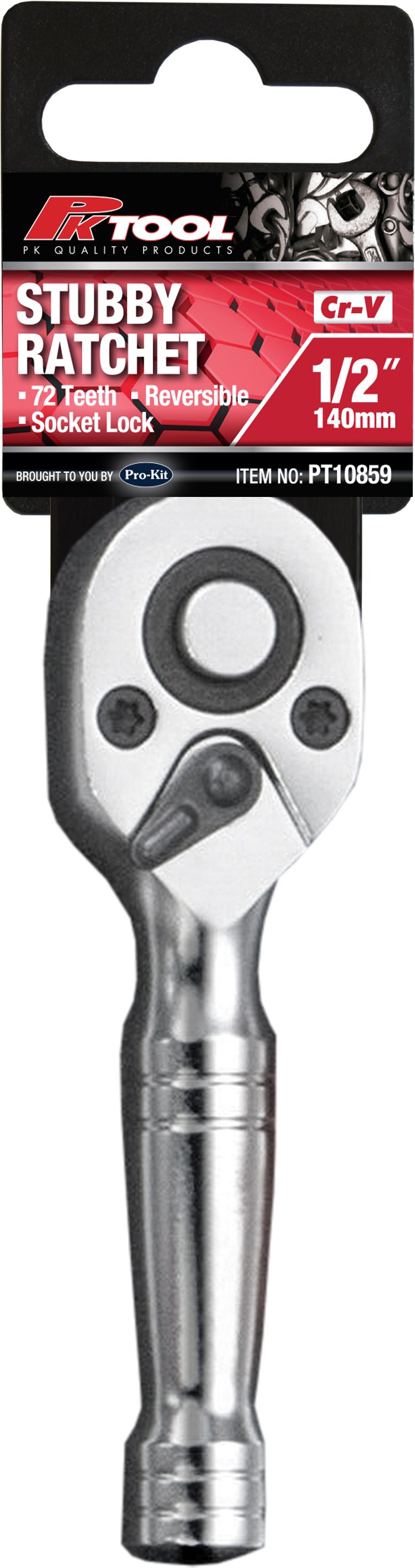 1/2” DR 140mm Stubby Handle Ratchet - PKTool