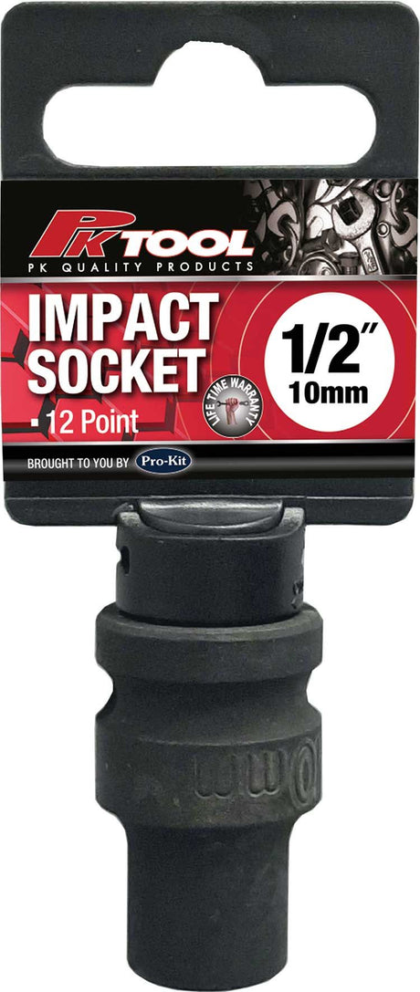 10mm 1/2” Drive 12PT Metric CR-V Impact Socket - PKTool