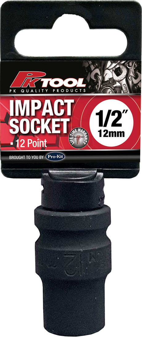 12mm 1/2” Drive 12PT Metric CR-V Impact Socket - PKTool