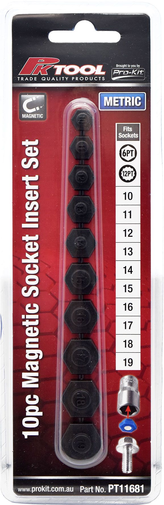 10 Pieces Magnetic Socket Insert Set - PKTool