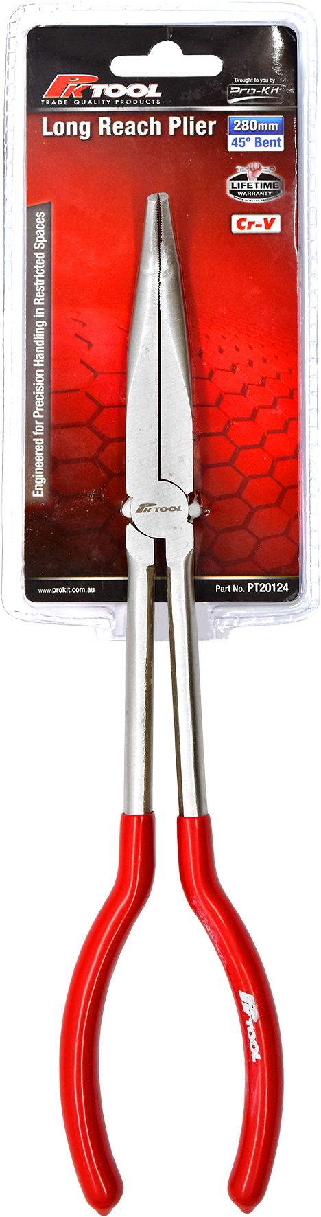 Long Reach Pliers 280mm 45 Degree Bent - PKTool | Universal Auto Spares