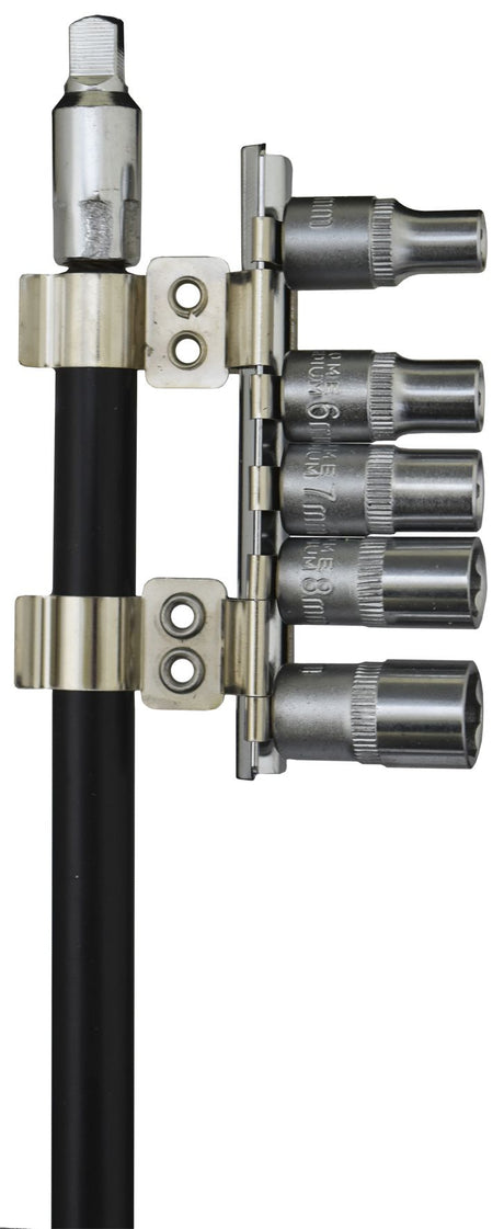 6 Pieces 1/4” DR 500mm Metric Flexible Shaft Socket Driver Set - PKTool