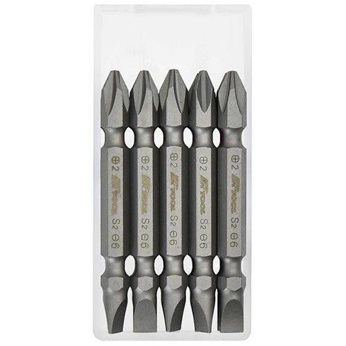10 Pieces 1/4” Hex 65mm Double Ended Screwdriver Bits Set - PKTool