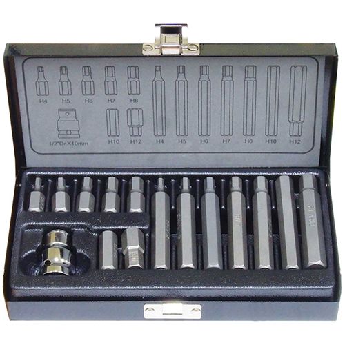 15 Piece 1/4" Hex Metric Hex Bits Set - PKTool