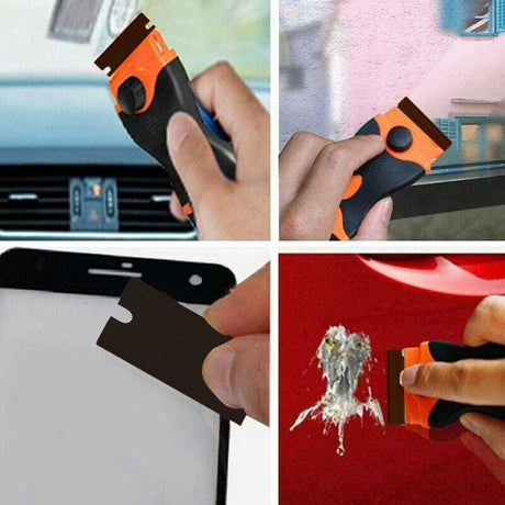 Non-Marring Plastic Blade Scraper With 10 Piece Double Sided Blades - PKTool
