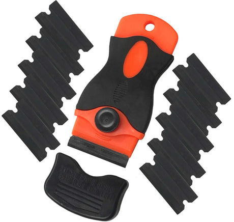 Non-Marring Plastic Blade Scraper With 10 Piece Double Sided Blades - PKTool