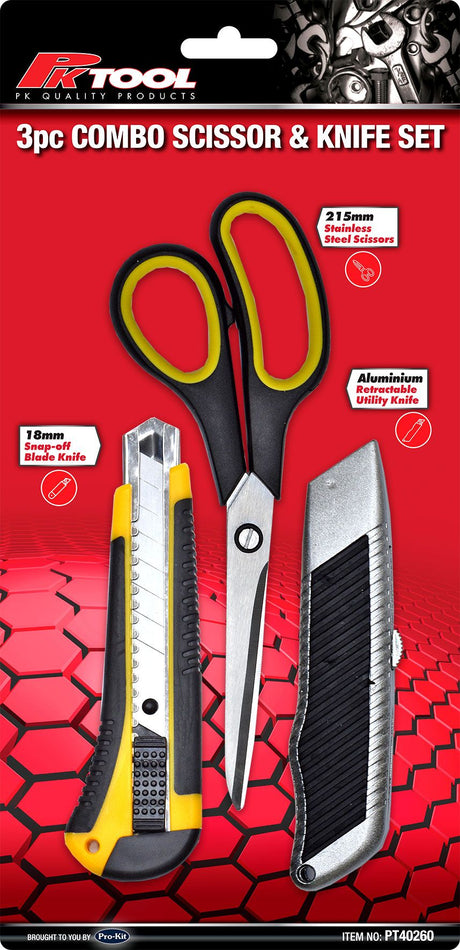 3 Piece Combo Scissor & Knife Set - PKTool