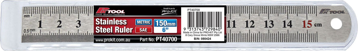 150mm Stainless Steel Ruler - PKTool